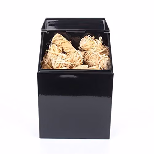 Valiant Metal Firelighter and Pellet Storage Box with Lid, Black – 4