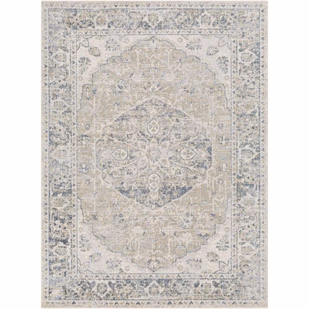 Livabliss Lilian Washable Vintage Boho Traditional Living and Dining Room Rug in Grey Blue and Olive, W: 200 cm, D: 275 cm – 2