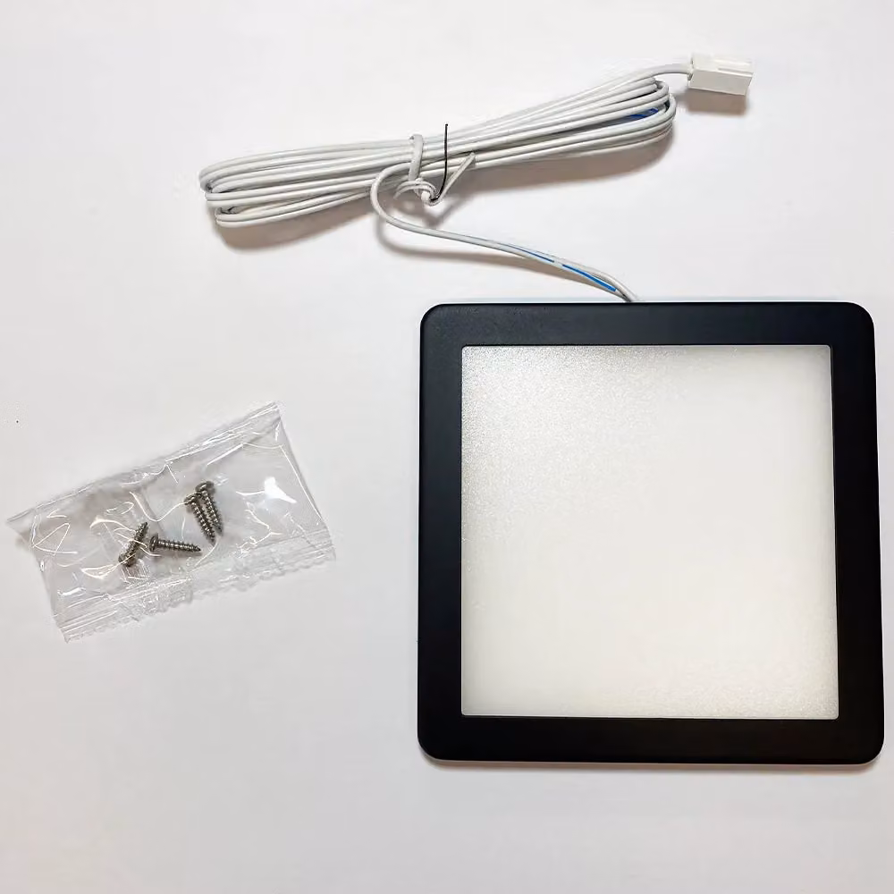 Loops 3x Matt Black Ultra-Slim Square Under Cabinet Kitchen LED Light and Driver Kit with Warm White Diffused Light – 2