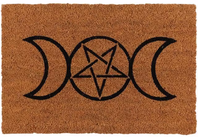 KDMK Natural Coir Triple Moon and Stars Doormat - Brown
