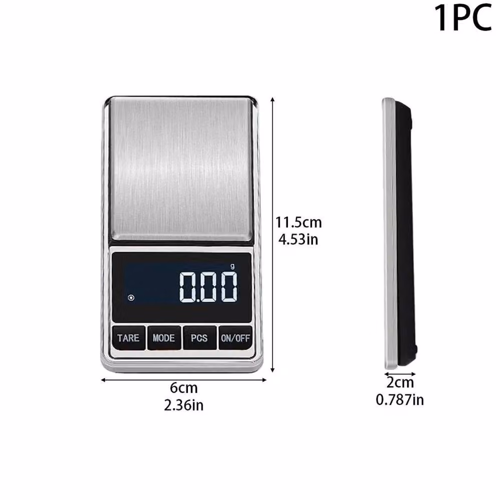 KORVIXA Digital Jewellery Scales in Silver with Stainless Steel Design, 1g to 1000g Capacity – 2