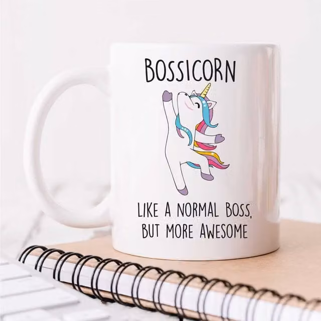 60 Second Makeover Bossicorn Ceramic Mug in White, 11oz