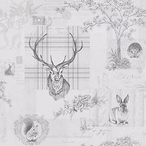 Holden Decor Imaginarium Wallpaper Roll in Grey and Beige, W: 0.53 m, L: 10.05 m