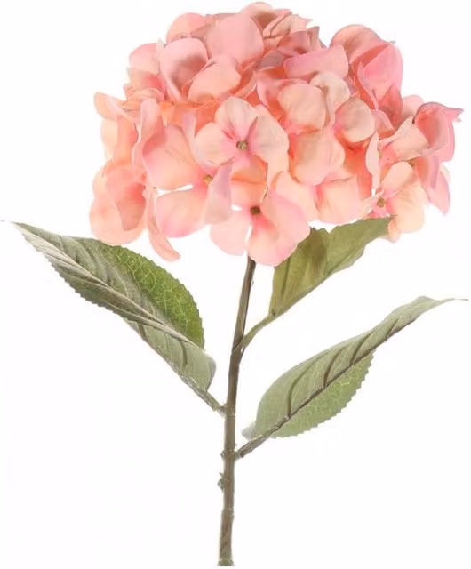 KDMD Single Large Peach Hydrangea Textile Flower in Orange and Pink, Height: 68 cm
