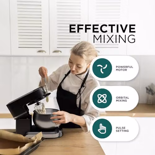 DMD Collective Digital Stand Mixer with 5L Bowl, 6 Speeds and Pulse Mode in Black – 5