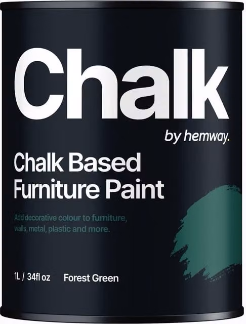 Hemway Chalk Based Furniture Paint in Flat Matt Forest Green, 1L