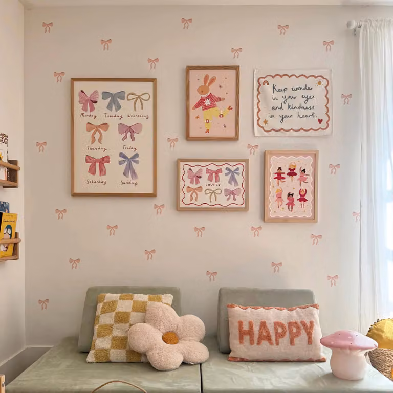 Kid of the Village Lovely Bows Multicolour Fine Art Paper Print, W: 29.7 cm, H: 42 cm
