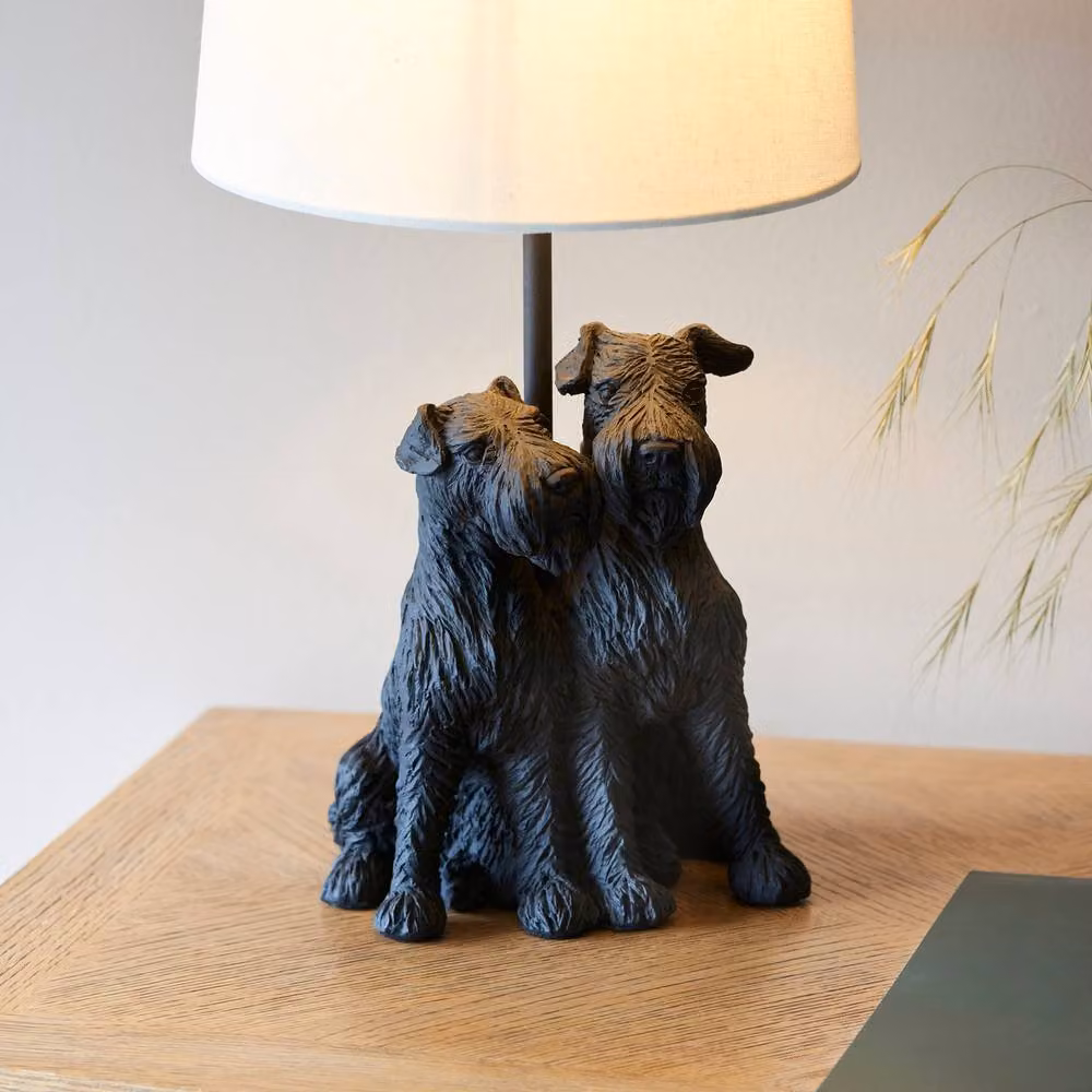 Netlighting Westie Table Lamp with Matt Black Resin Base and Natural Linen Shade – 3