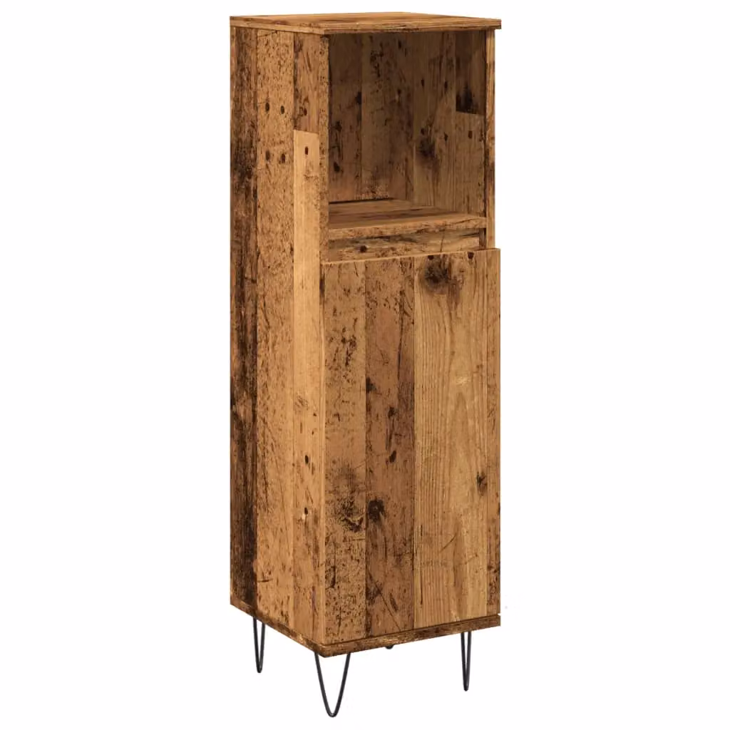 Berkfield Home Industrial Bathroom Cabinet in Brown Old Wood, W/D/H: 30 x 30 x 100 cm – 2
