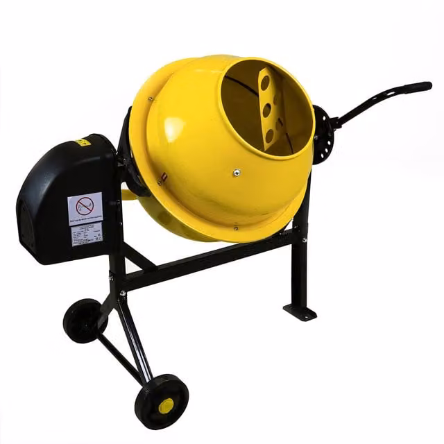 Charles Bentley Portable Mixer with Wheels, 63L, 230V, Yellow