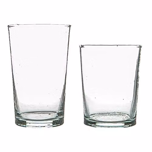 Nicola Spring 12pc Meknes Hand-Blown Glass Tumbler Set in Transparent Blue and Green – 1