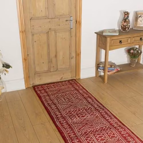 runrug Afrikans Ethnic Hallway Runner Rug, Red, W: 100 cm, L: 240 cm
