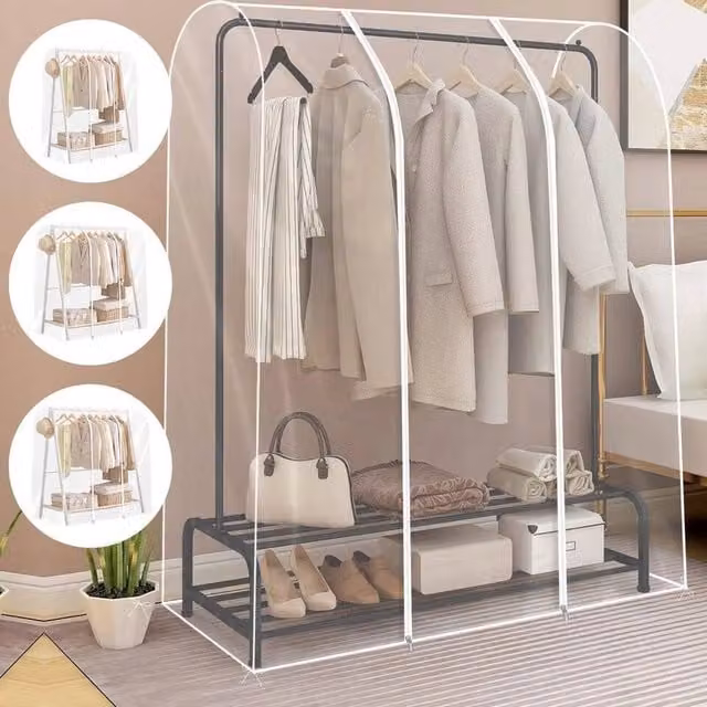 SPETLEK Transparent Garment Rack Cover with Zipper, W/D/H: 150 x 50 x 150 cm – 1