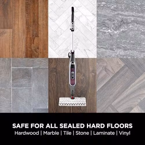 Shark Klik n' Flip Automatic Steam Mop for Hard Floors, Grey and Red – 3