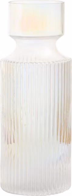 Orsina Breamo Large Round Glass Vase in Transparent Multicolour Striped Design – 1