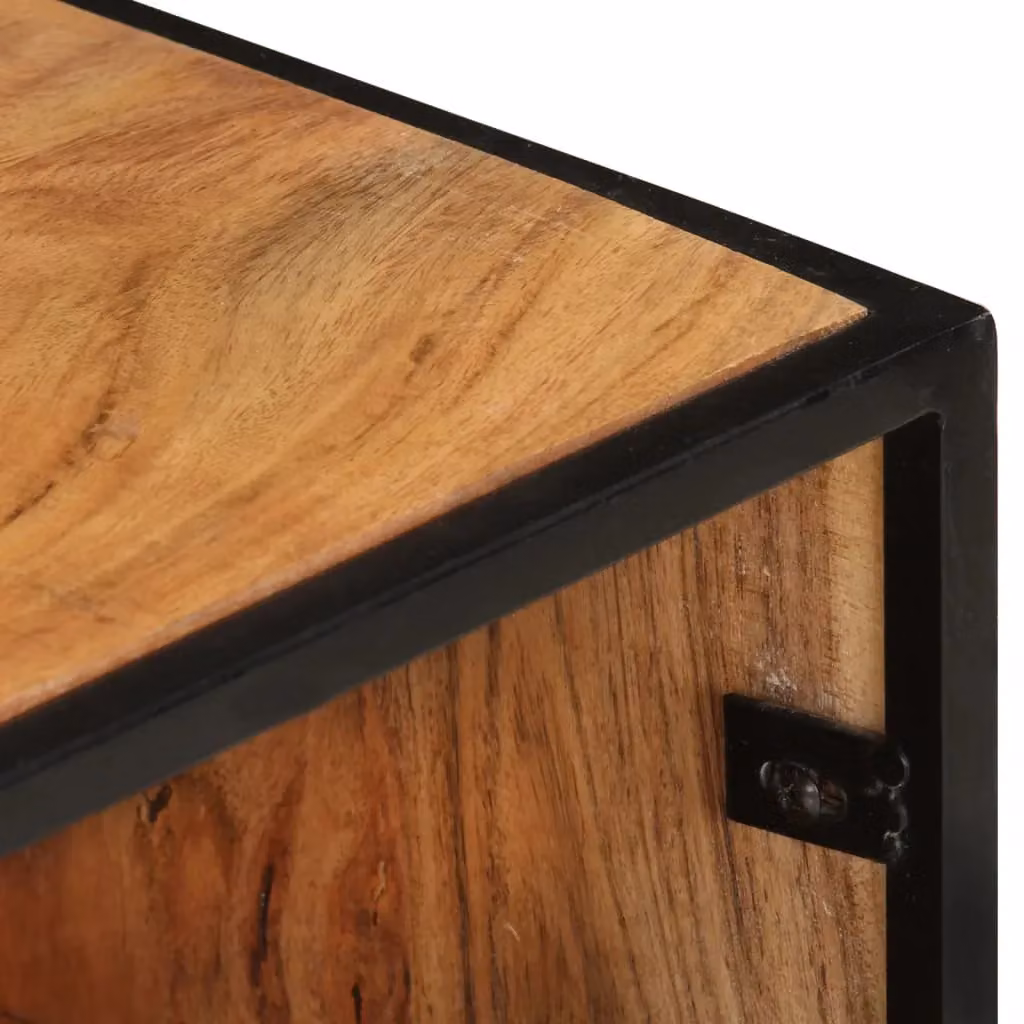 Berkfield Home Industrial TV Cabinet in Brown Solid Acacia Wood and Metal, W/D/H: 110 x 30 x 45 cm – 3