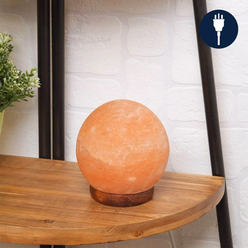 Dragodirect Himalayan Rock Salt Lamp Sphere in Orange Natural Crystal Night Light – 3
