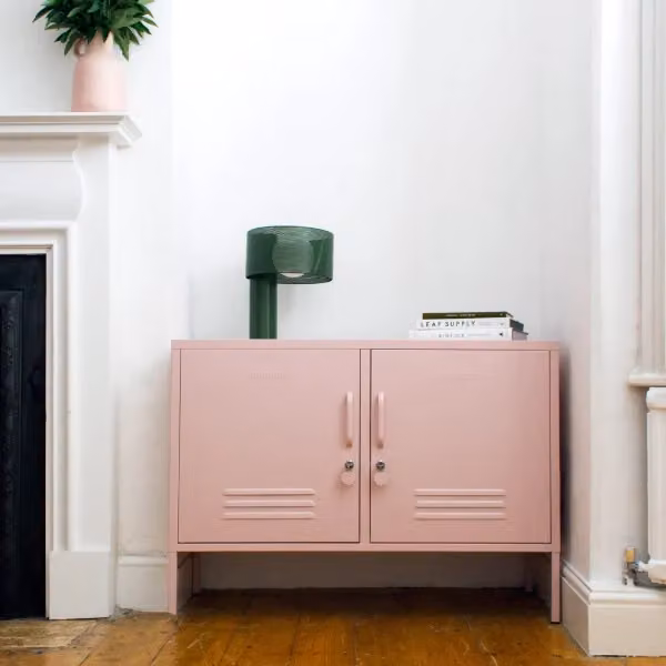 Mustard Made The Lowdown Freestanding Metal Storage Locker in Pink, W/D/H: 100 x 40 x 72 cm – 2