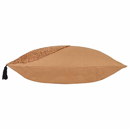Radian Semi Circle Tufted Cotton Tasselled Decorative Cushion in Brown, W/D/H: 45 x 45 x 45 cm – 3