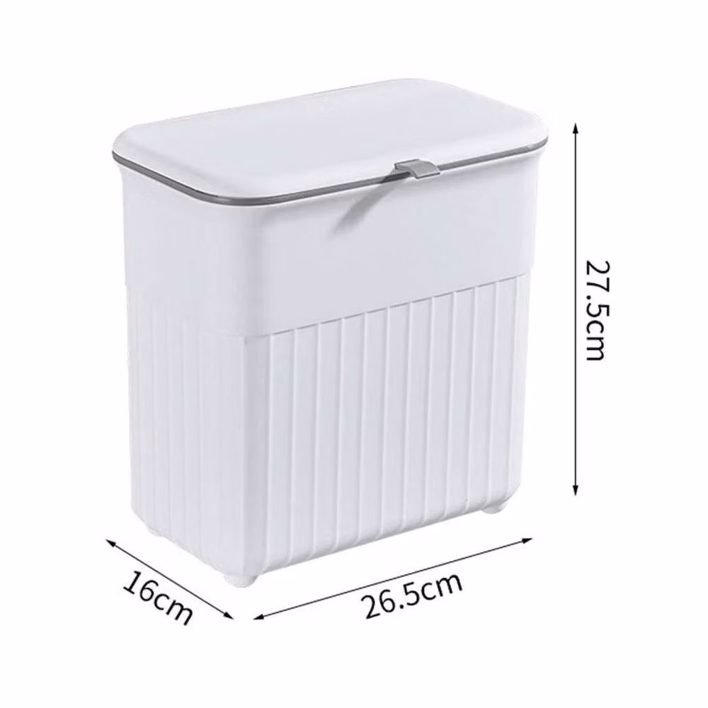 KORVIXA 9L White Wall-Mounted Kitchen Cabinet Cupboard Bin with Flip Lid and Removable Inner Bucket, Width: 100 cm – 2