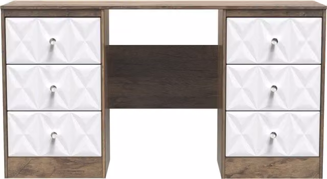 2 U Memphis 6 Drawer Kneehole Desk in Dark Brown – 1