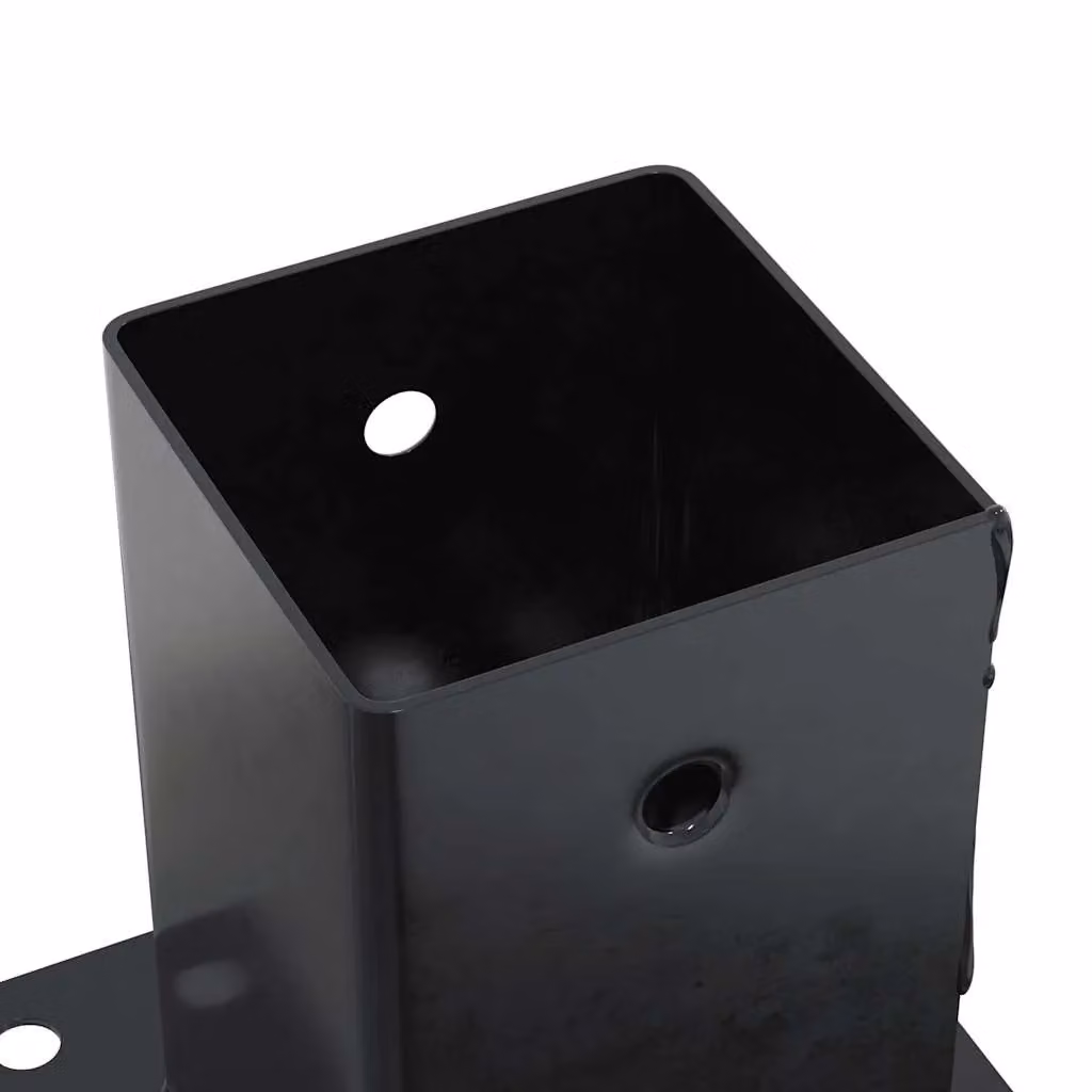 Berkfield Home Square Post Bases, 12 Pack, Anthracite, Powder-coated Steel, 81 x 81 mm – 3