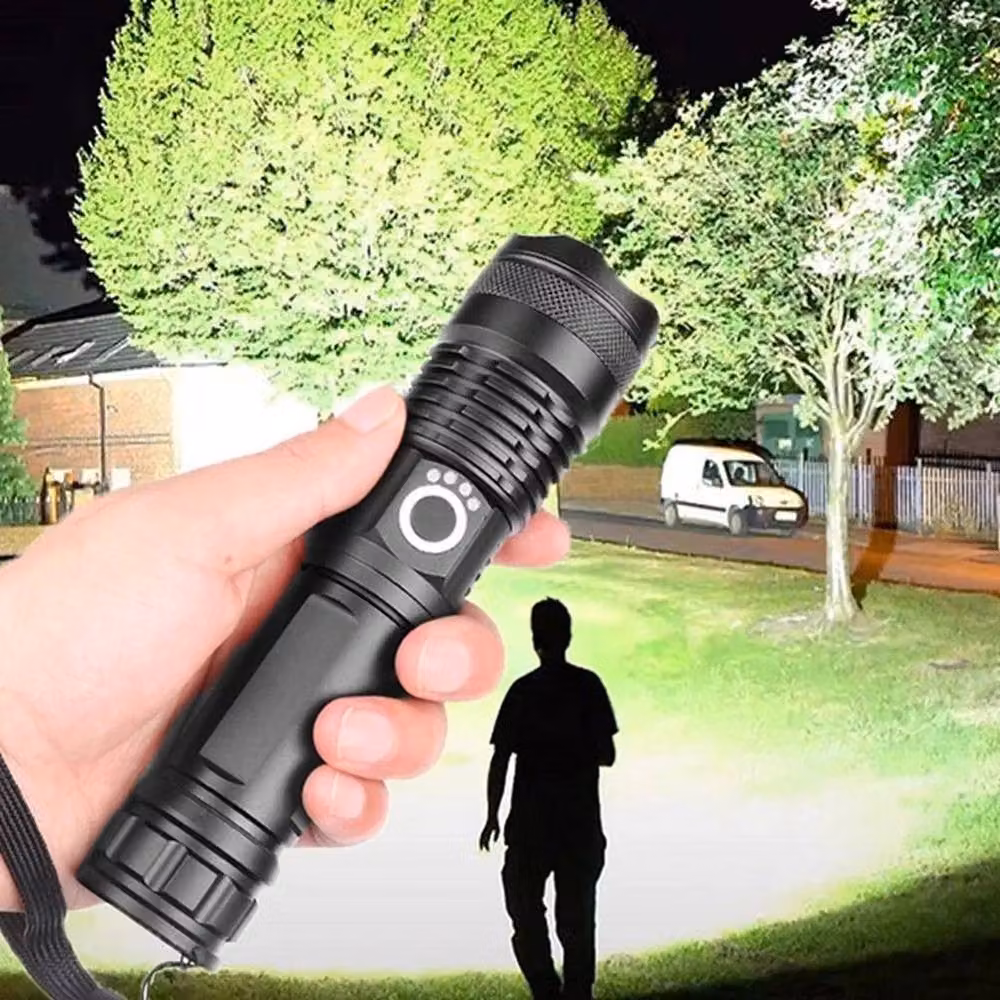 FLAVORA USB Rechargeable Super Bright LED Flashlight in Black – 3