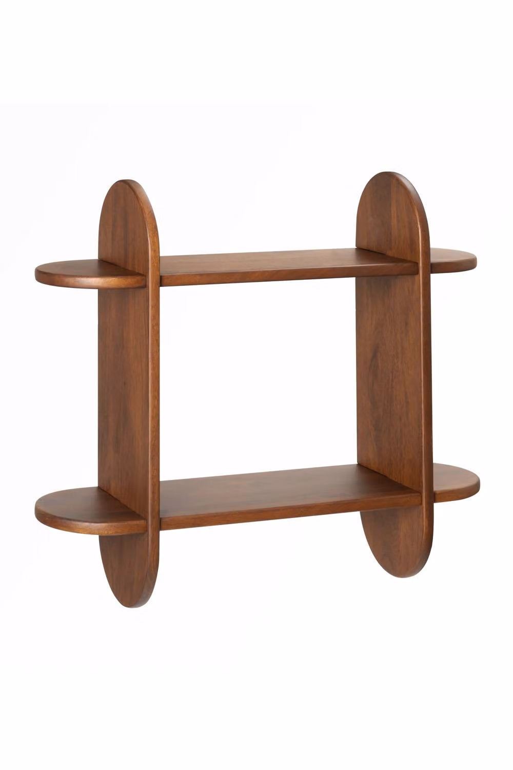 MH London Montague 2-Tier Wall Mounted Floating Display Shelf in Solid Mango Wood, Walnut Brown – 2