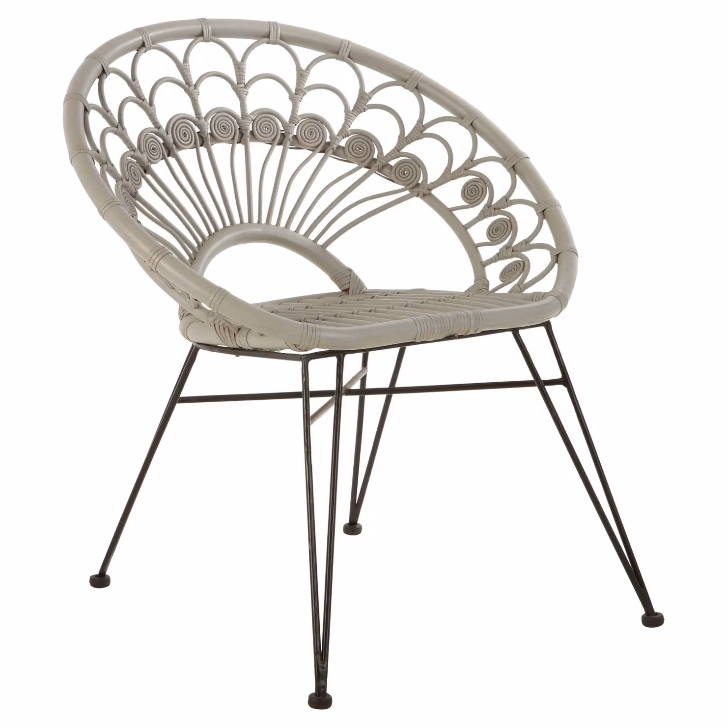 Orsina Manado Natural Rattan Chair in Grey and Black – 2