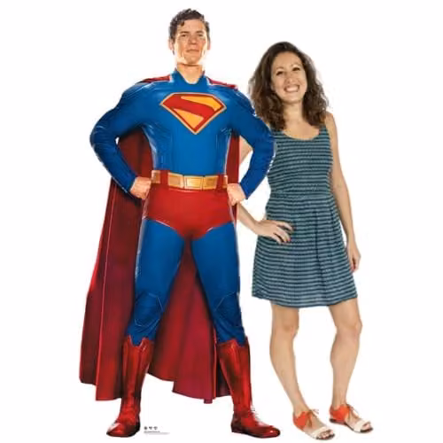 Star Cutouts Superman Movie Hero Pose David Corenswet Lifesize Cardboard Cutout, Multicolour, Height: 193 cm
