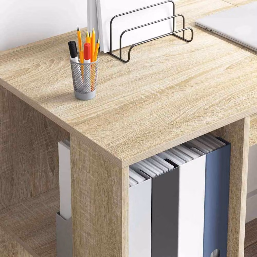 Berkfield Home Sonoma Oak Computer Desk in Light Brown – 4