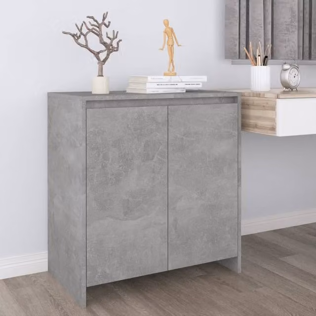 Berkfield Home Modern Sideboard in Concrete Grey, W/D/H: 70 x 41 x 75 cm