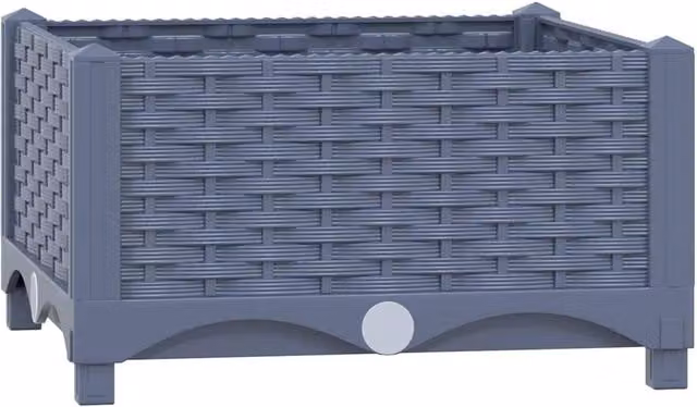 Berkfield Home Grey Polypropylene Raised Bed W/D/H: 40 x 40 x 23 cm – 1