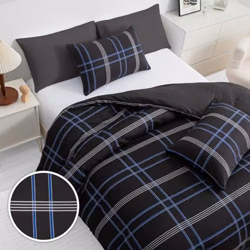 Pamposh Black Double Brushed Microfibre Duvet Cover Set with 2 Pillowcases, W/D/H: 200 x 200 cm – 2
