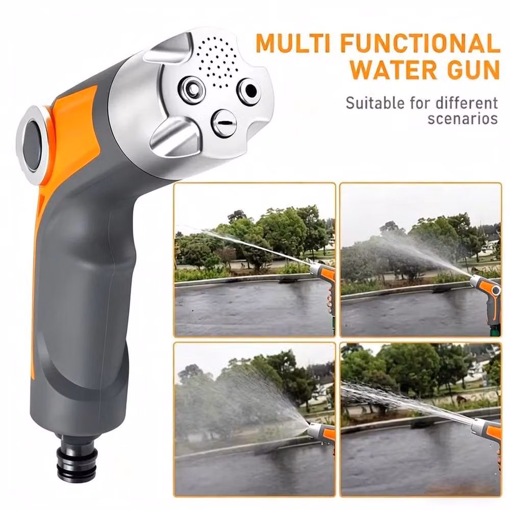 Kelvenix Heavy Duty Garden Hose Spray Nozzle with Multi-Pattern Settings in Grey – 3