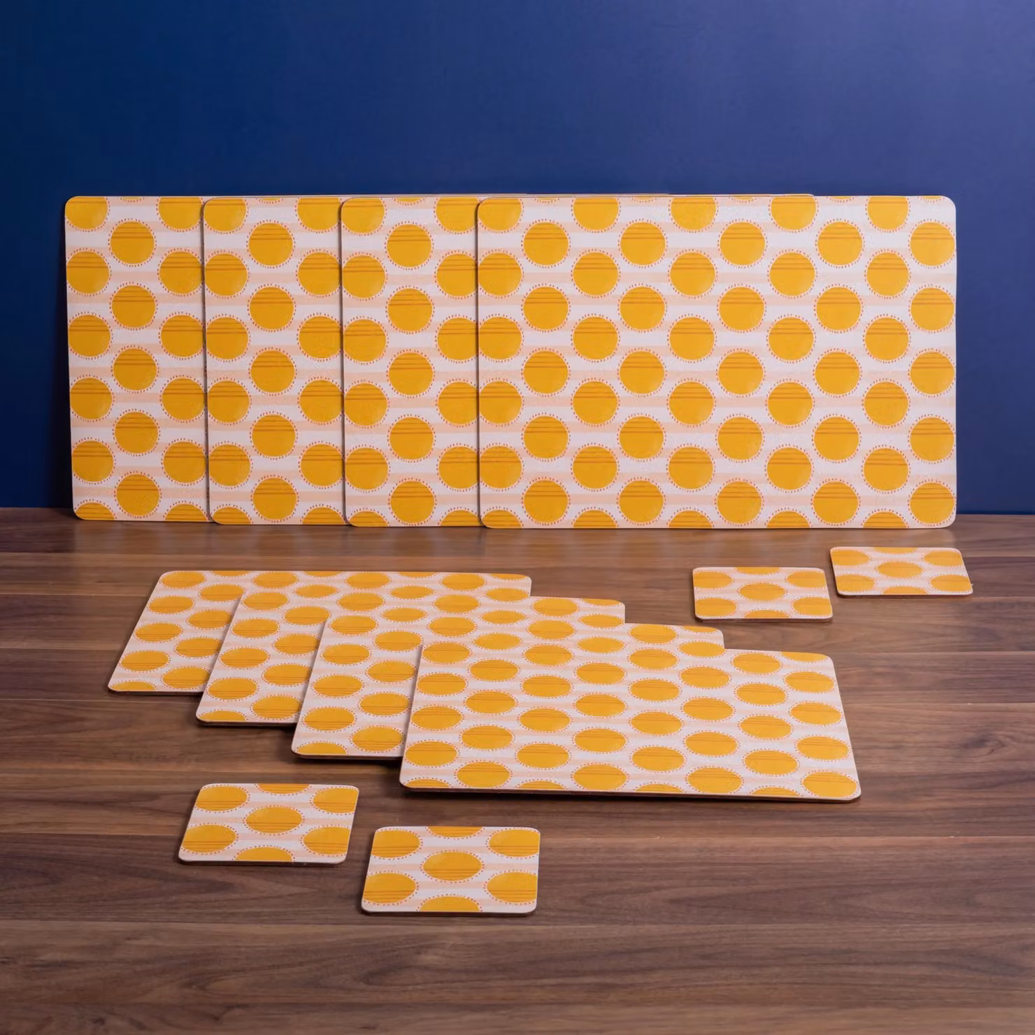 Creative Tops Absorbent Dotted Coasters, Set of Four, Yellow, Diameter: 10.5 cm – 3