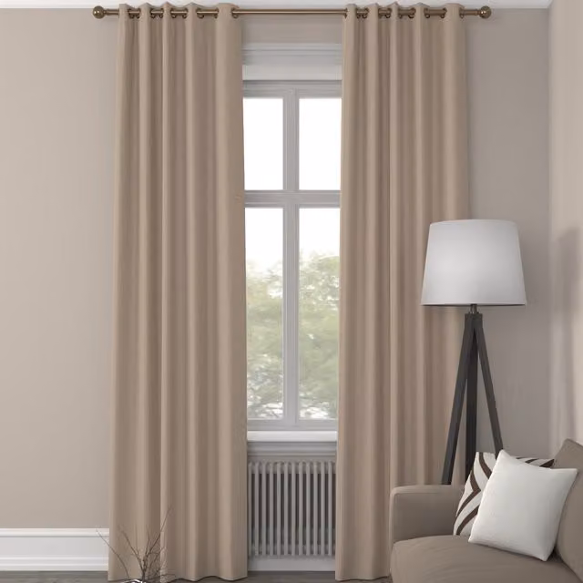 Terrys Clarence Made to Measure Opaque Velvet Fabric Panel Curtain in Beige