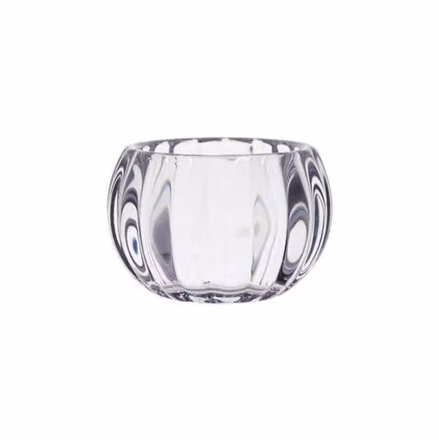 KDMD Orange Transparent Glass Tealight Holders, 10 Pack