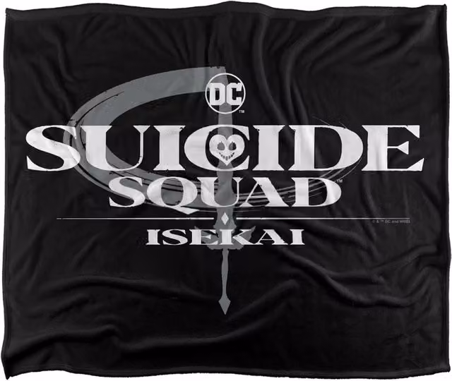 Warner Bros. Suicide Squad Isekai Logo Super Soft Fluffy Polyester Throw Blanket, Multicolour and Black, Large – 1