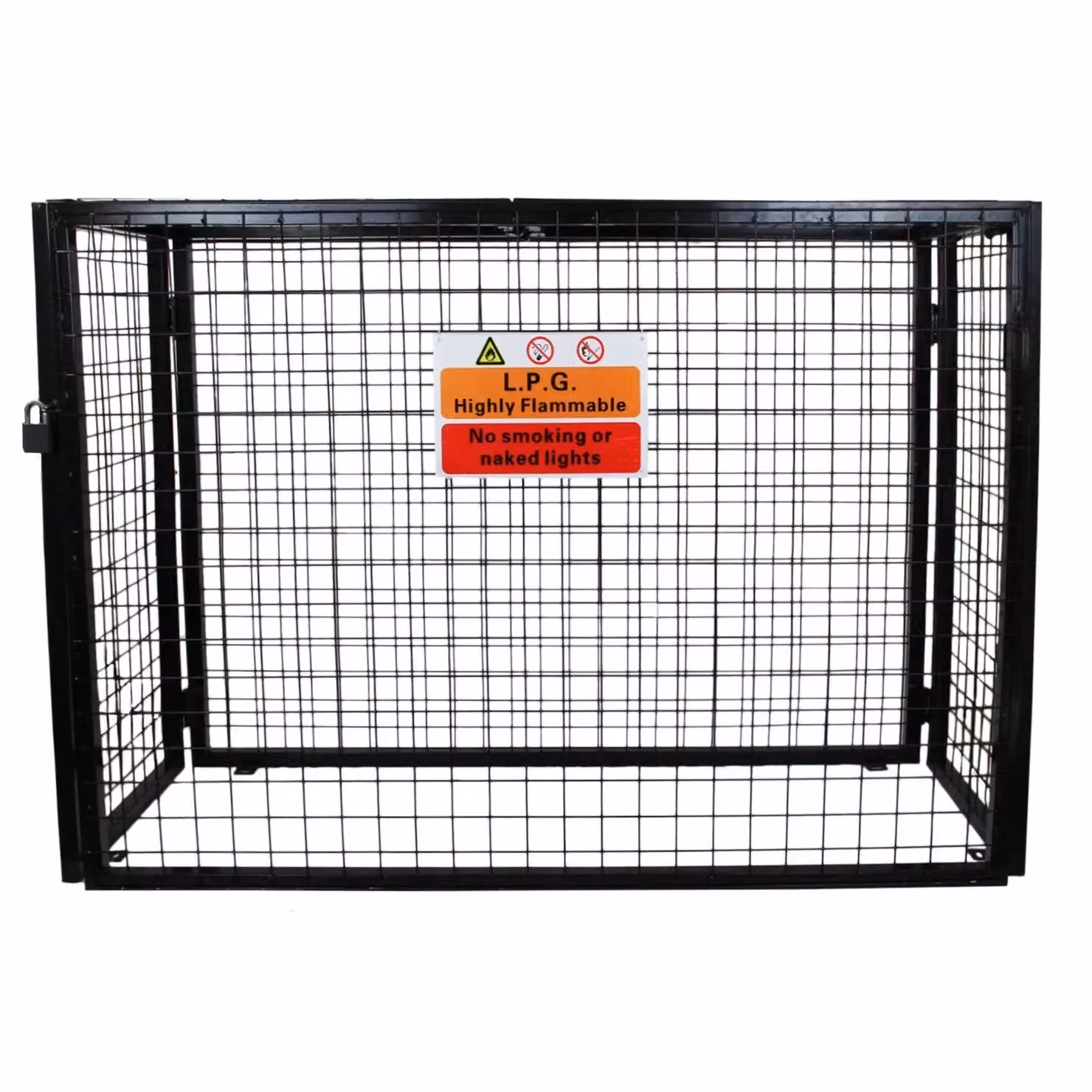 Monstershop Black Galvanised Steel Gas Bottle Mesh Cage W/D/H: 60 x 100 x 60 cm – 2
