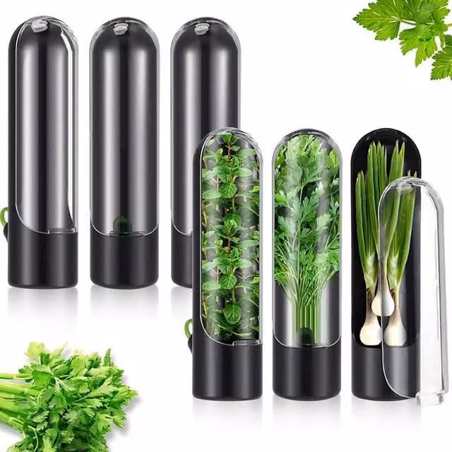 Leaper Vegetable and Herb Keeper Crisper in Black