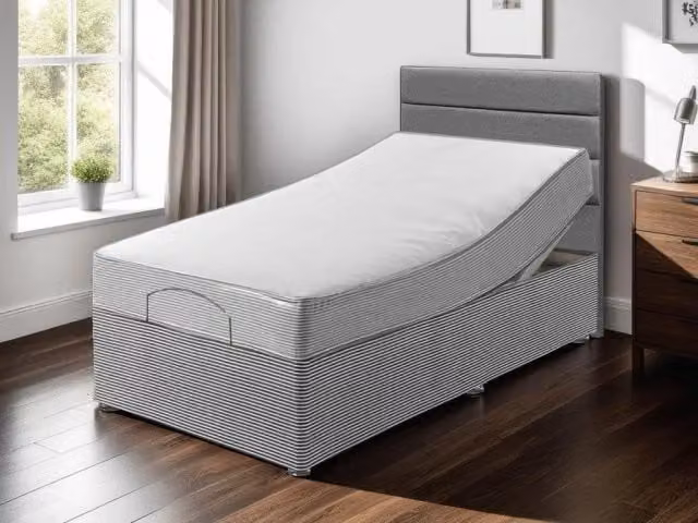 Willow and Eve Eton Crib 5 Contract Waterproof Electric Adjustable Bed, Small Single, White or Grey, W/D/H: 75 x 190 x 76.2 cm