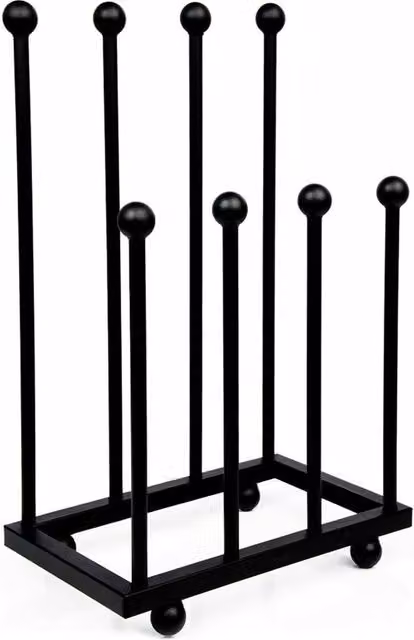 Crystals Black Metal Wellington Boot Rack and Shoe Storage Stand for 4 Pairs of Wellies – 1