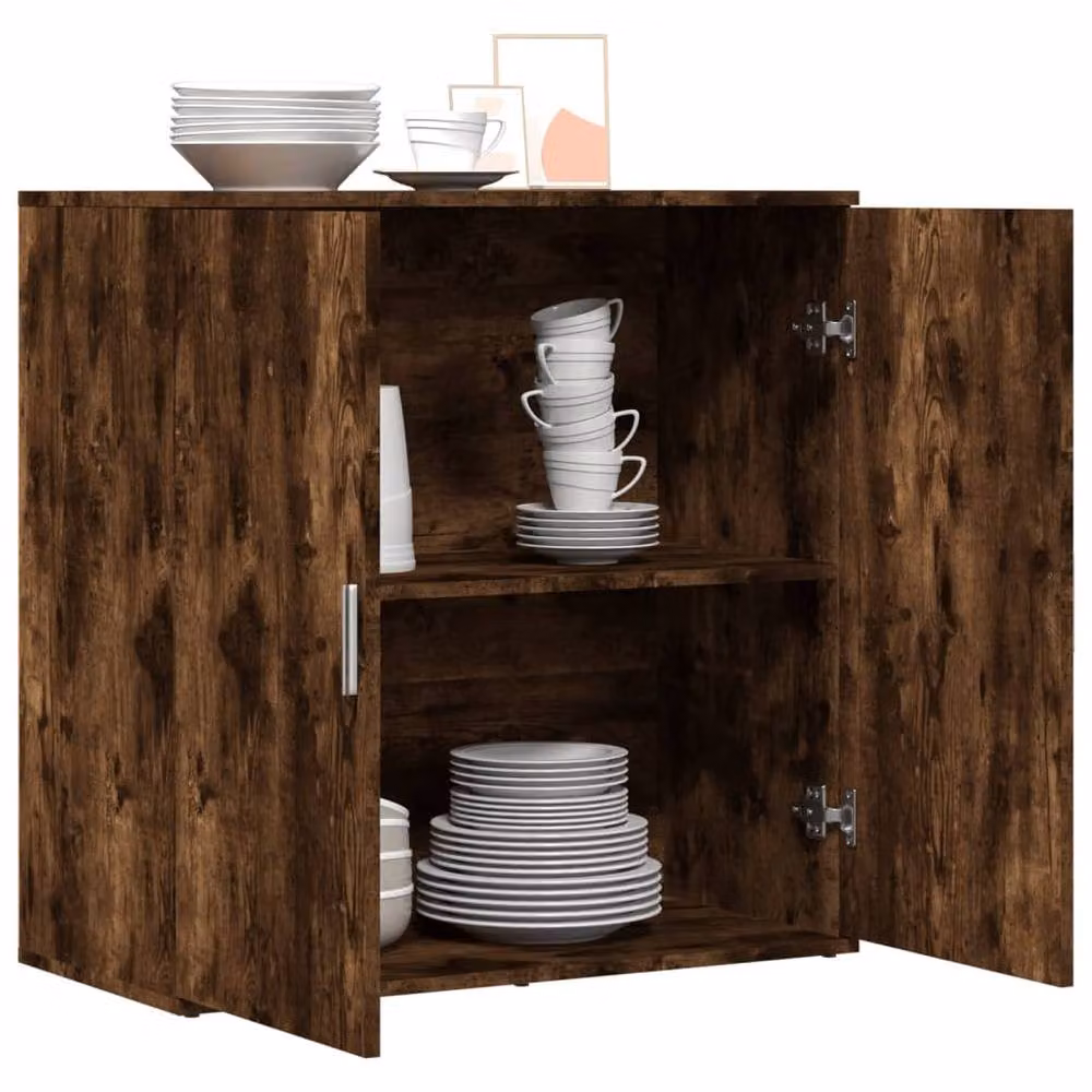 Berkfield Home Smoked Oak Sideboard in Brown, W/D/H: 79 x 38 x 80 cm – 4