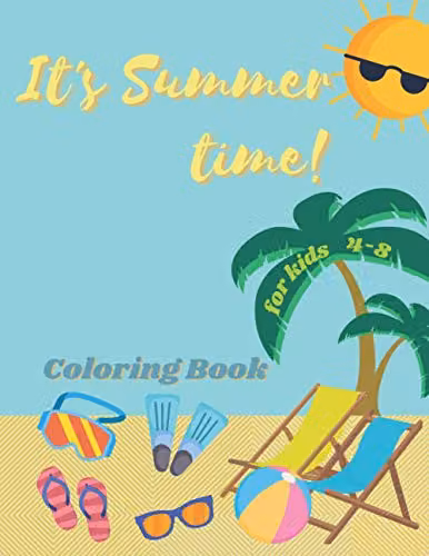 Majosta It's Summer Time Colouring Book for Kids Aged 4-8, Multicolour