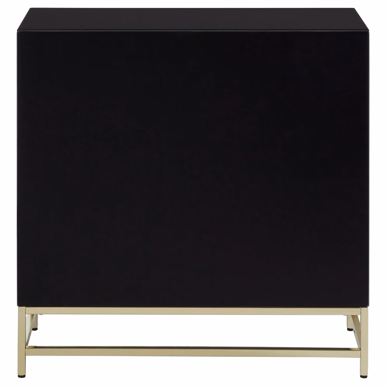 Orsina Elegant Black Glossy Cabinet with Gold Handles and Internal Shelves, W/D/H: 92 x 40 x 92 cm – 3