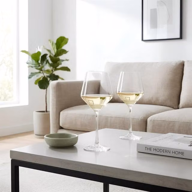 Argon Tableware Lead-Free Crystal Wine Glasses, Transparent, 460ml, Pack of 6