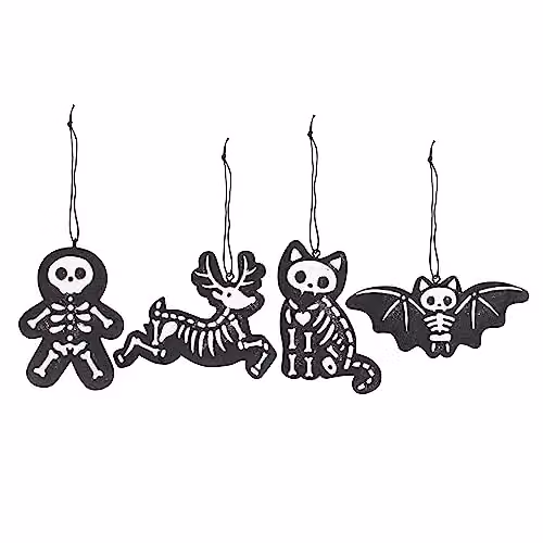 KDMD Set of 4 Black Reindeer Hanging Animal Ornaments – 1