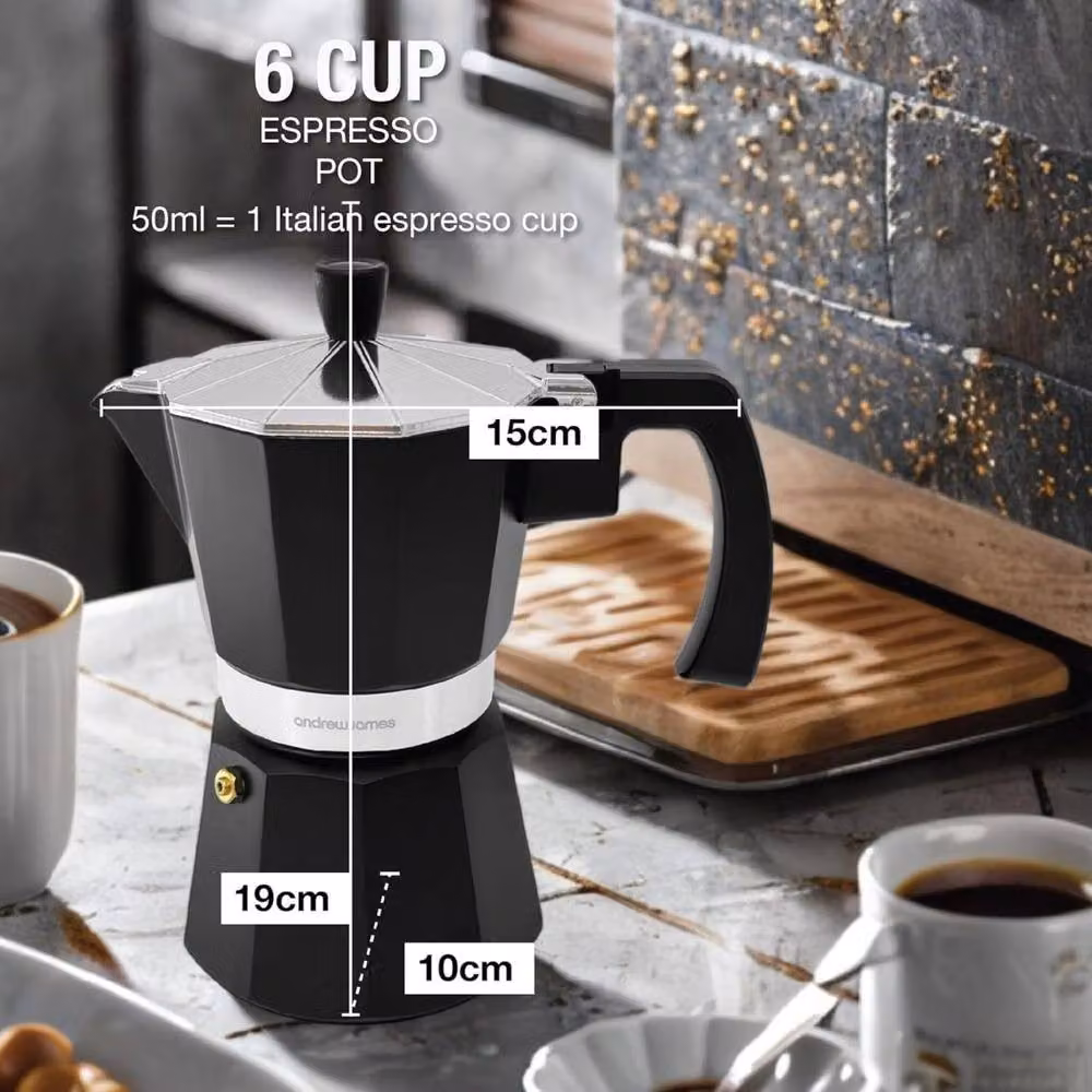 Andrew James Stove Top Moka Pot in Black – 8