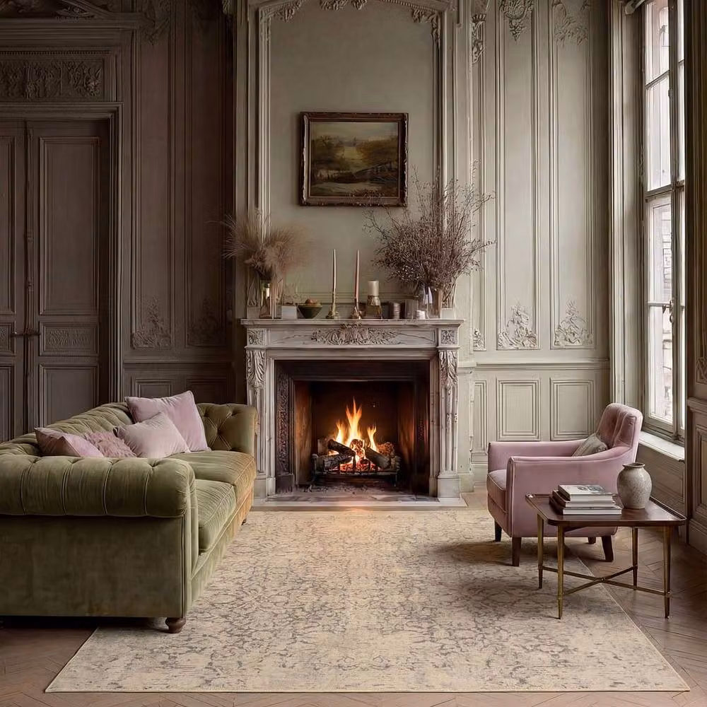 Kukoon Beige and Grey Distressed Soft Pile Area Rug, W: 200 cm, D: 290 cm – 3